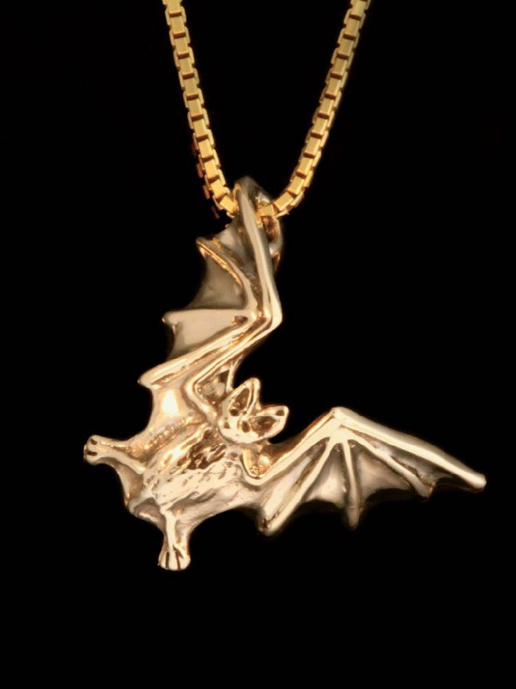 14k Gold Bat Flight Charm