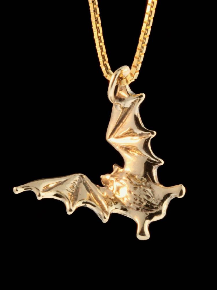14k Gold Bat Flight Charm