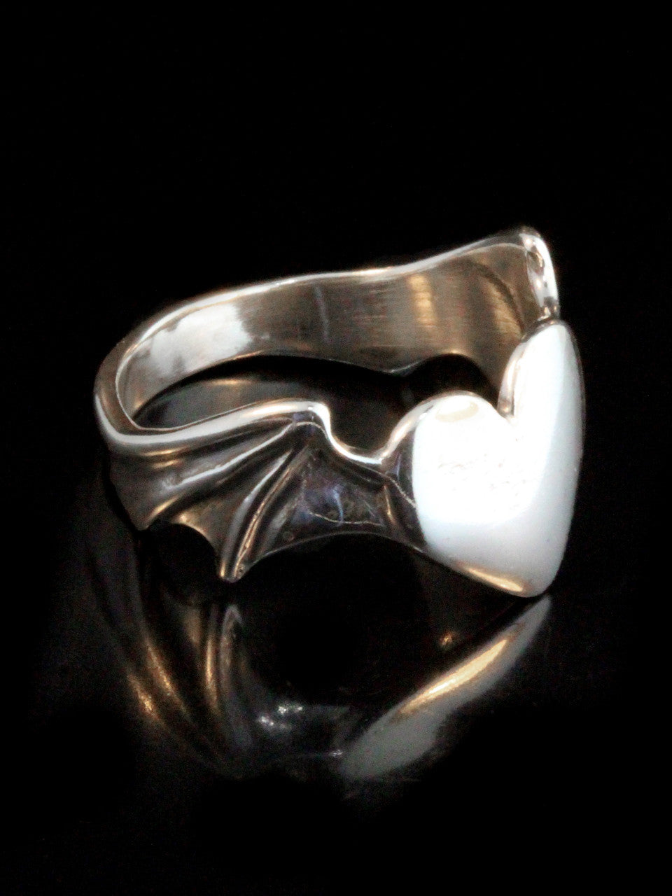 Winged Heart Ring - Sterling Silver