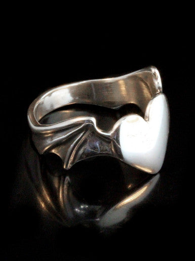Winged Heart Ring - Sterling Silver