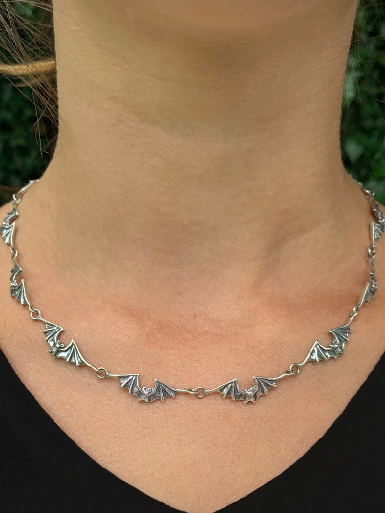 Bat Link Chain, 13 Links in Silver