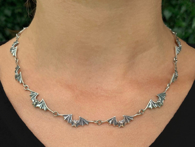 Bat Link Chain, 13 Links in Silver