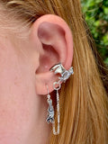 Tiny Bat Ear Cuff and Bat Briolette  Bajoran - Silver