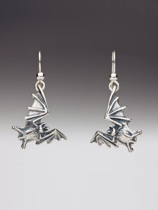Sterling Silver Bat Flight Earrings