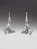 Sterling Silver Bat Flight Earrings