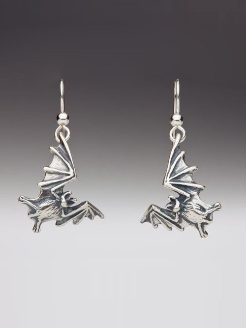 Sterling Silver Bat Flight Earrings