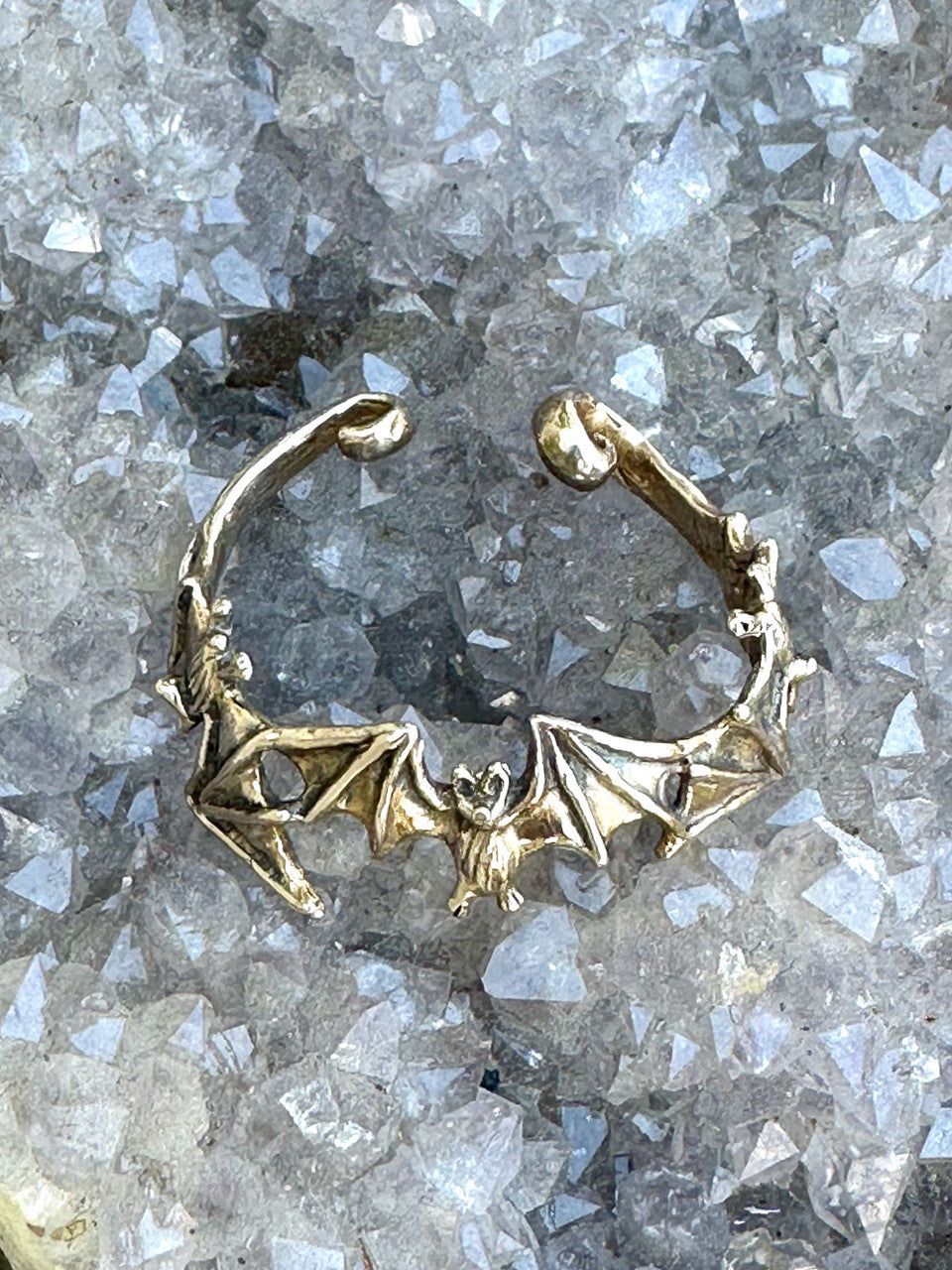 Bat Flock Ear Hoop - Bronze