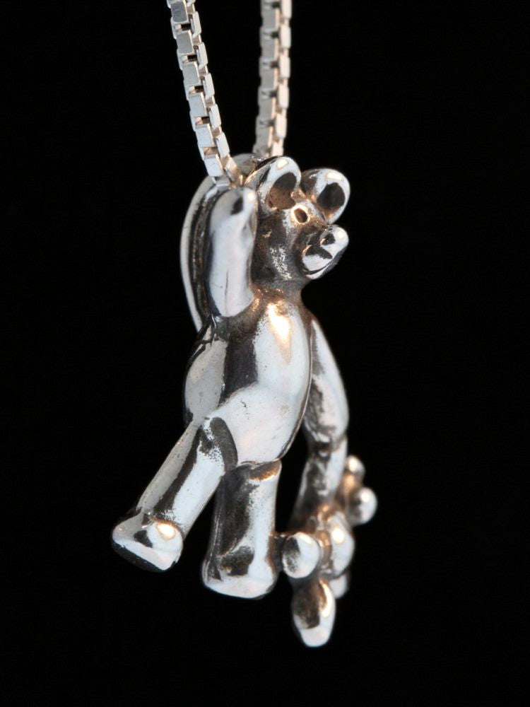 Teddy Bears - Bear with Baby Bear Charm - Silver