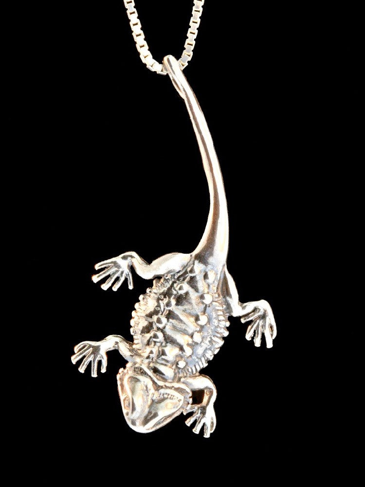 Bearded Dragon Lizard Charm in Silver