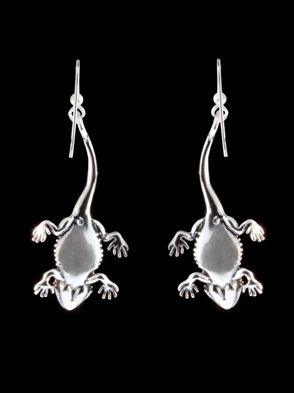 Sterling Silver Bearded Dragon Earrings