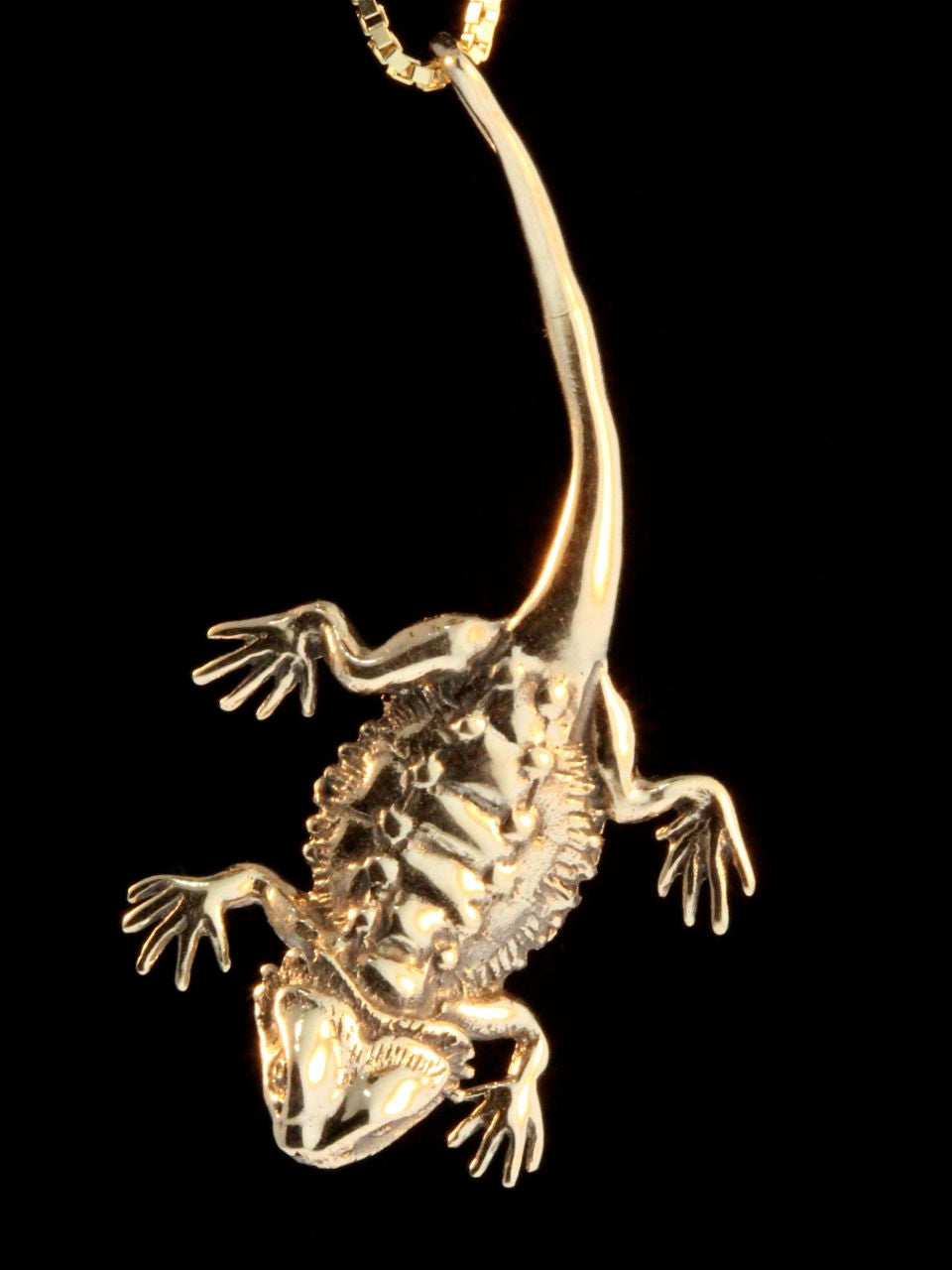 14k Gold Bearded Dragon Pendant