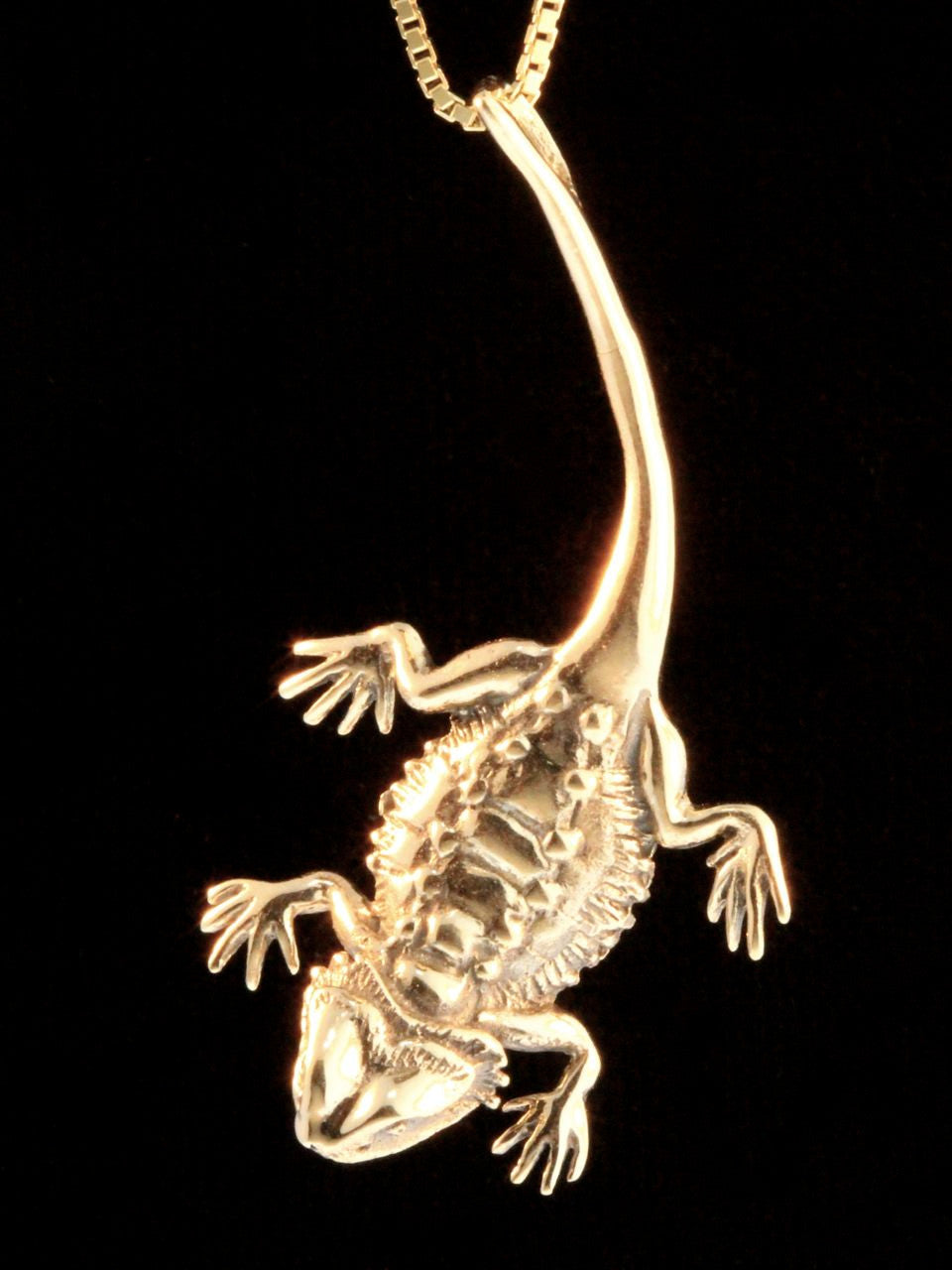 14k Gold Bearded Dragon Pendant