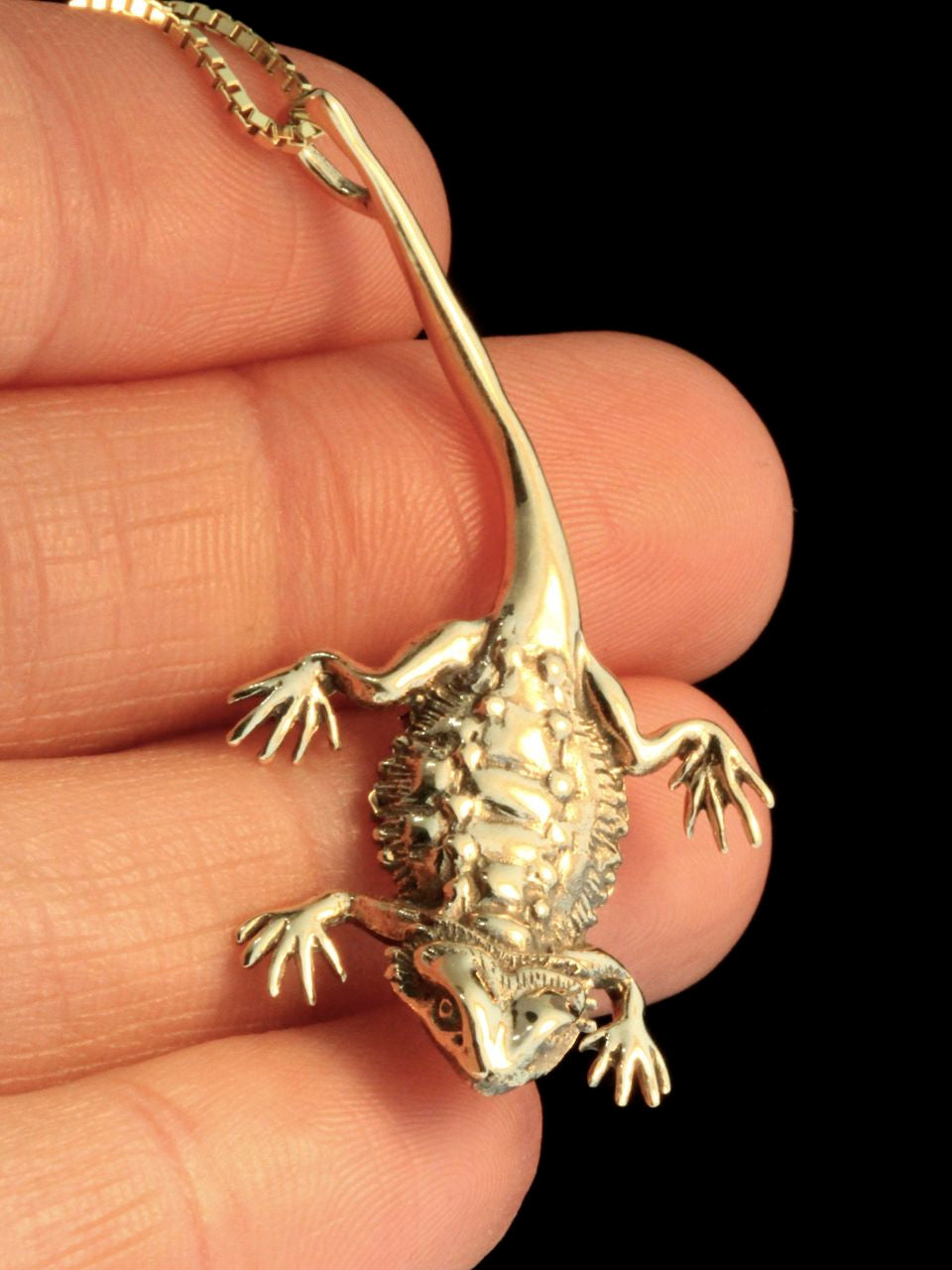 14k Gold Bearded Dragon Pendant