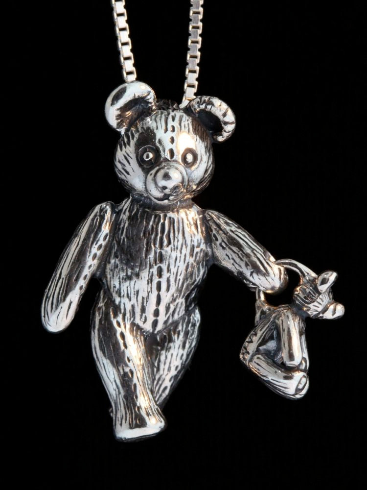 Large Bear Holding Baby Bear Pendant