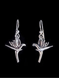 Tiny Bird of Paradise Earrings - Sterling Silver