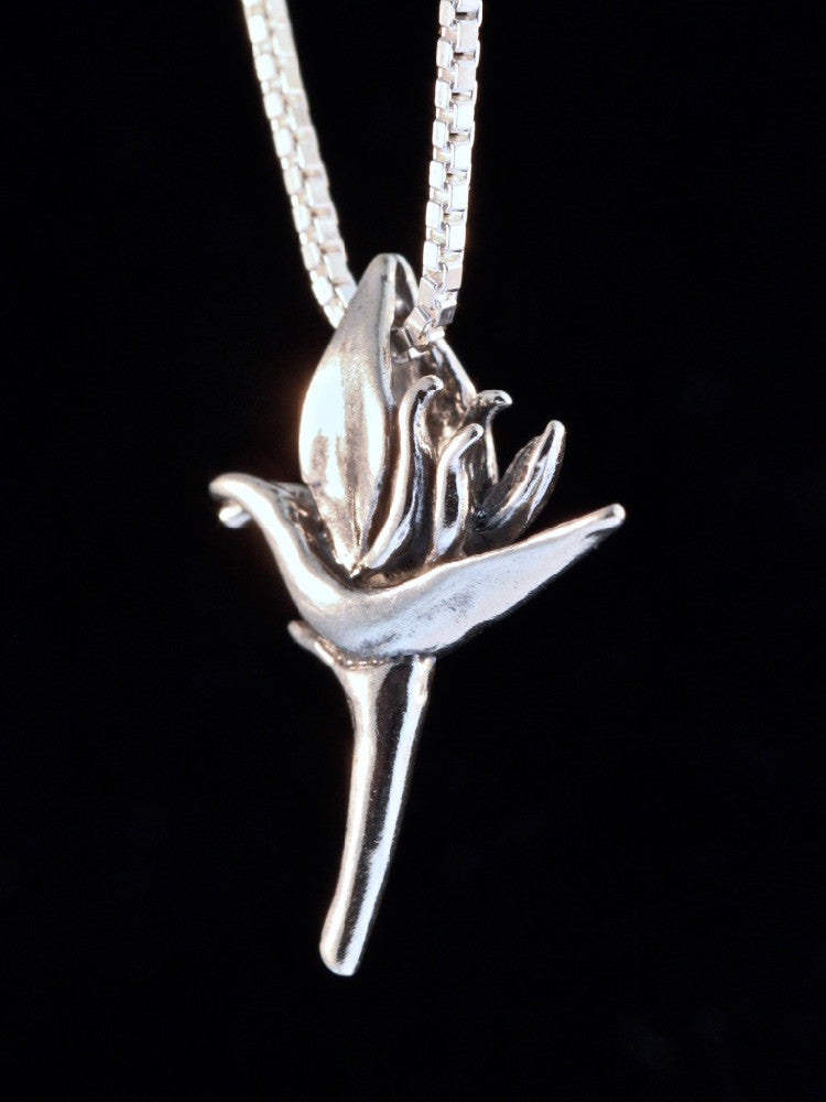 Jungle Jewel Bird of Paradise Charm in Silver