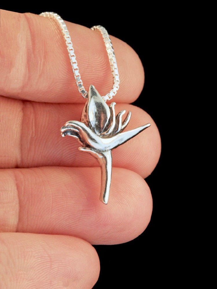 Jungle Jewel Bird of Paradise Charm in Silver