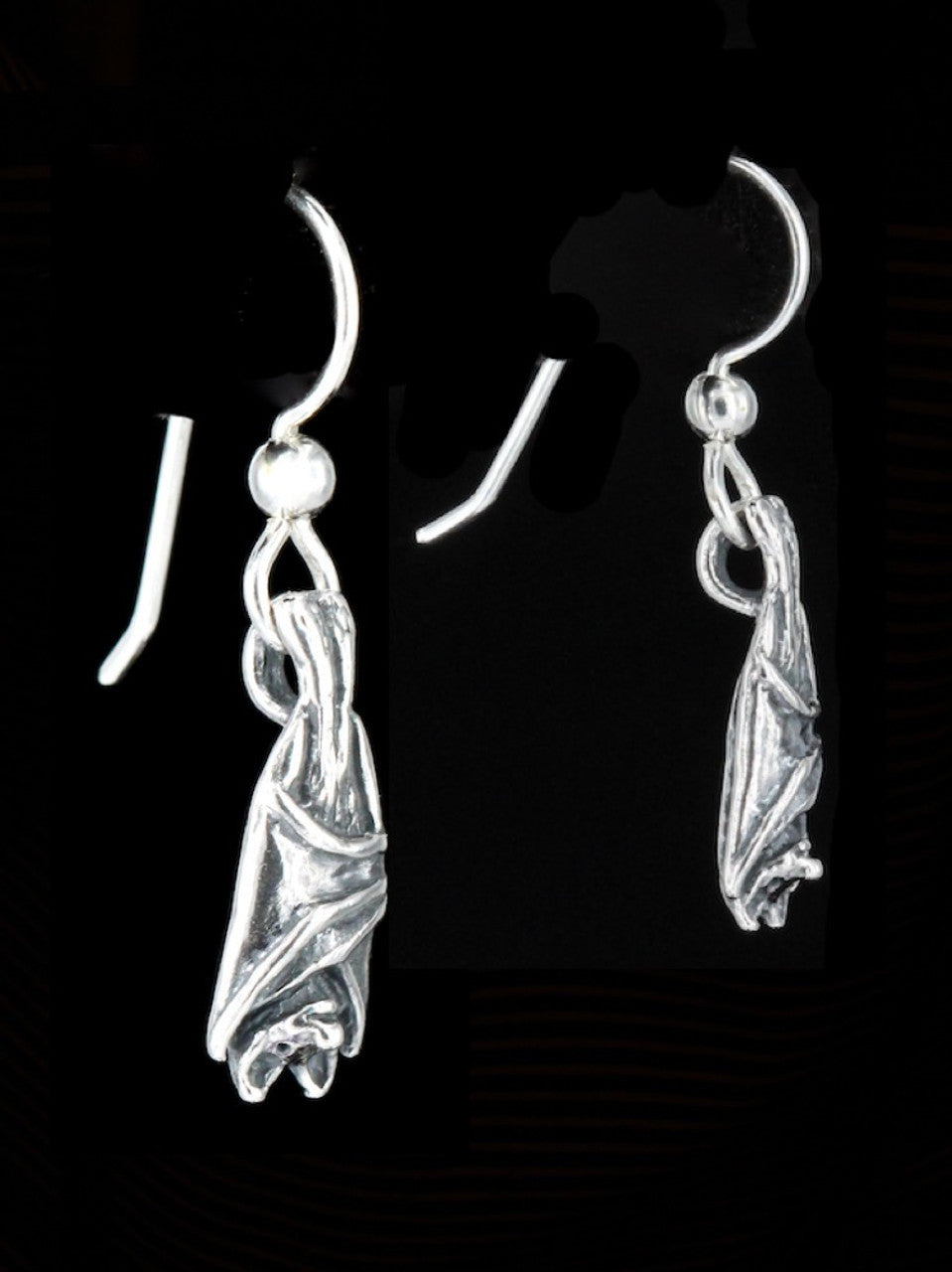 Tiny Bat Earrings  - Silver