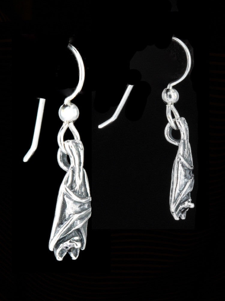 Sterling Silver Bat Briolette Earrings