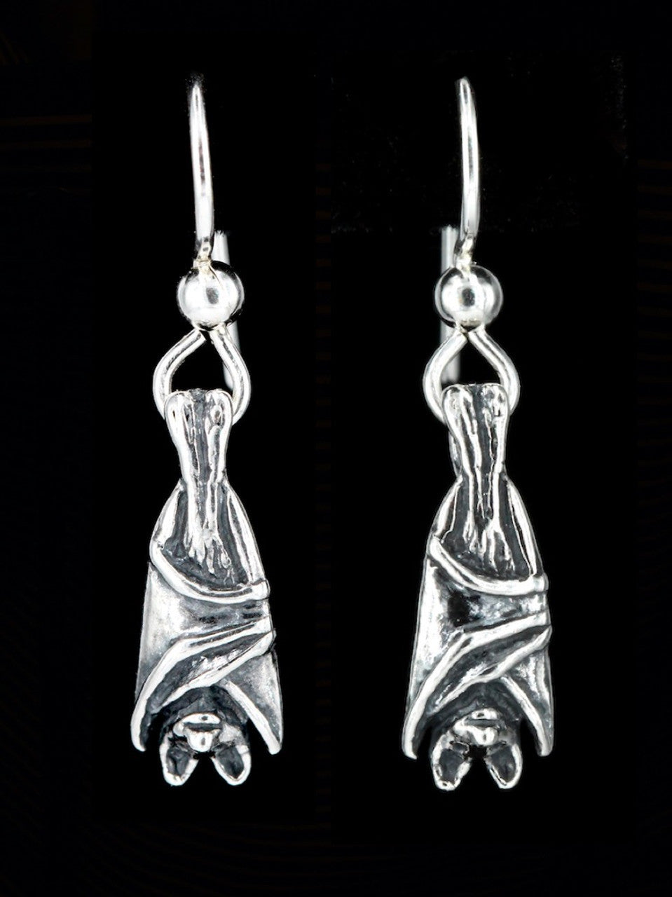 Tiny Bat Earrings  - Silver