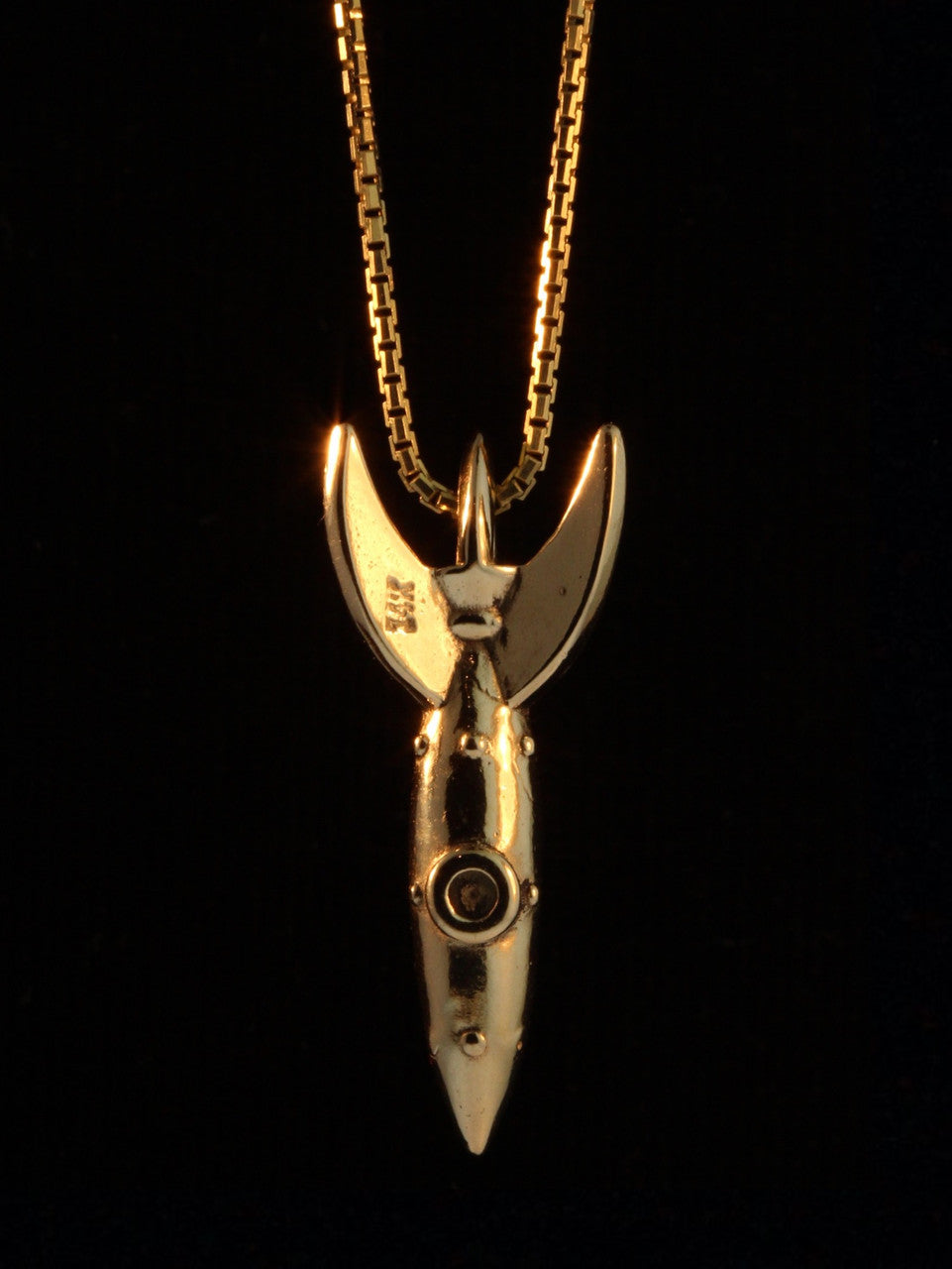 Alien Rocket Charm RKT-2 - 14k Gold