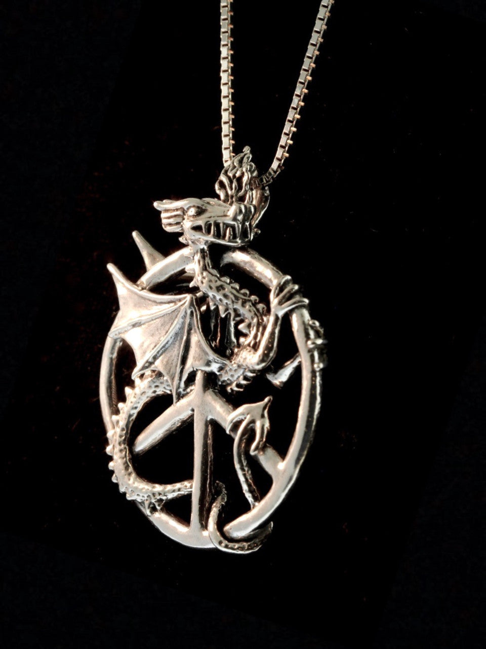 Guardian of Peace Dragon Amulet - Silver