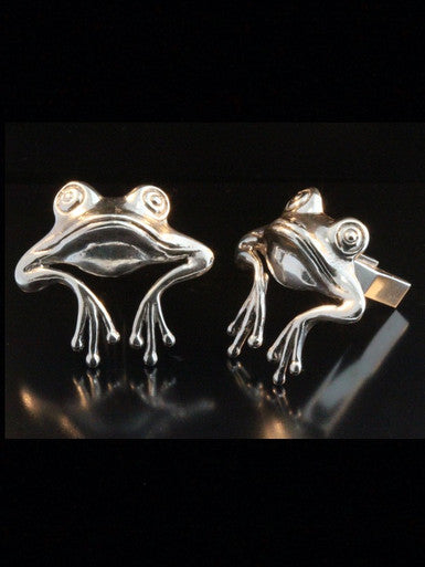 Good Luck Frog Cufflinks - Sterling Silver