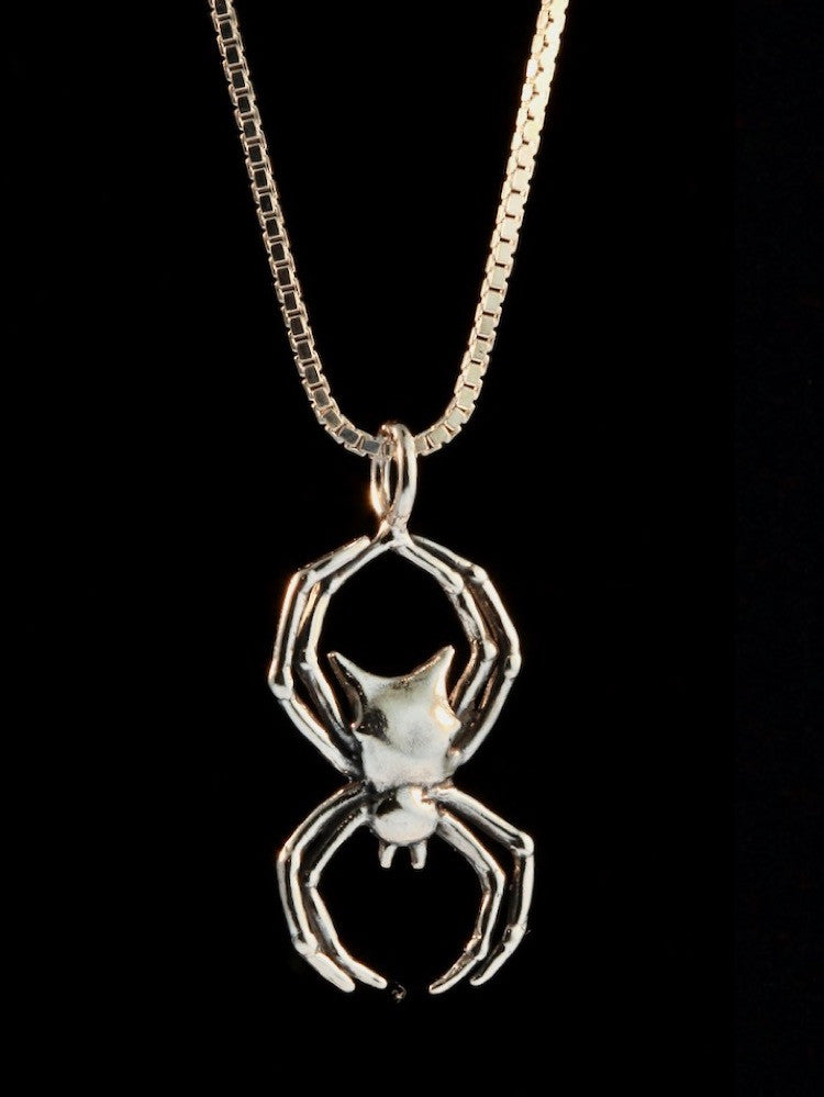 Orb Weaver Spider Charm - Silver