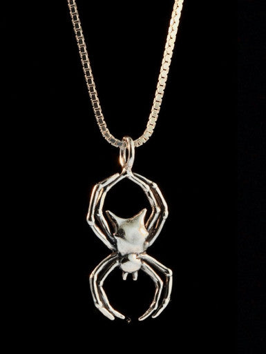 Orb Weaver Spider Charm - Silver
