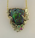 Blue Grotto - Australian Boulder Opal Pendant - 18K Gold - SOLD