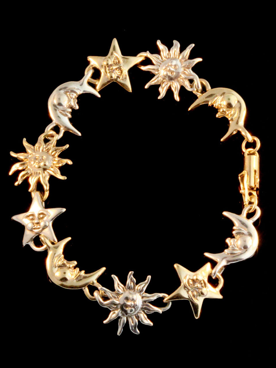 Celestial Bracelet - 10 Links 14K Gold and Sterling Silver