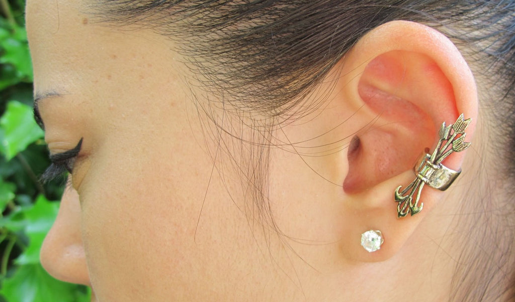 Quiver and Arrows Ear Cuff in Bronze