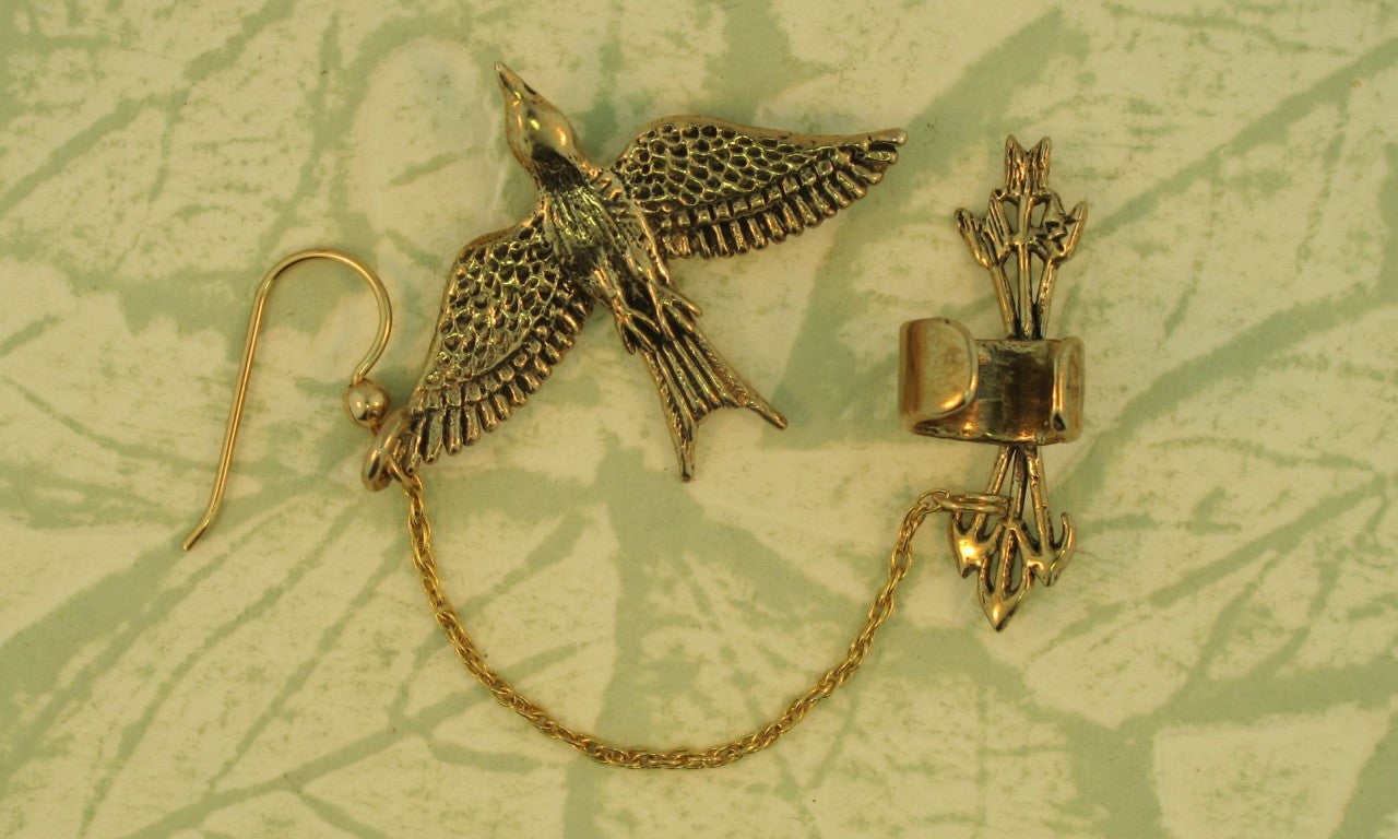 Quiver And Arrows And Mocking Jay - Bajoran Style in Bronze