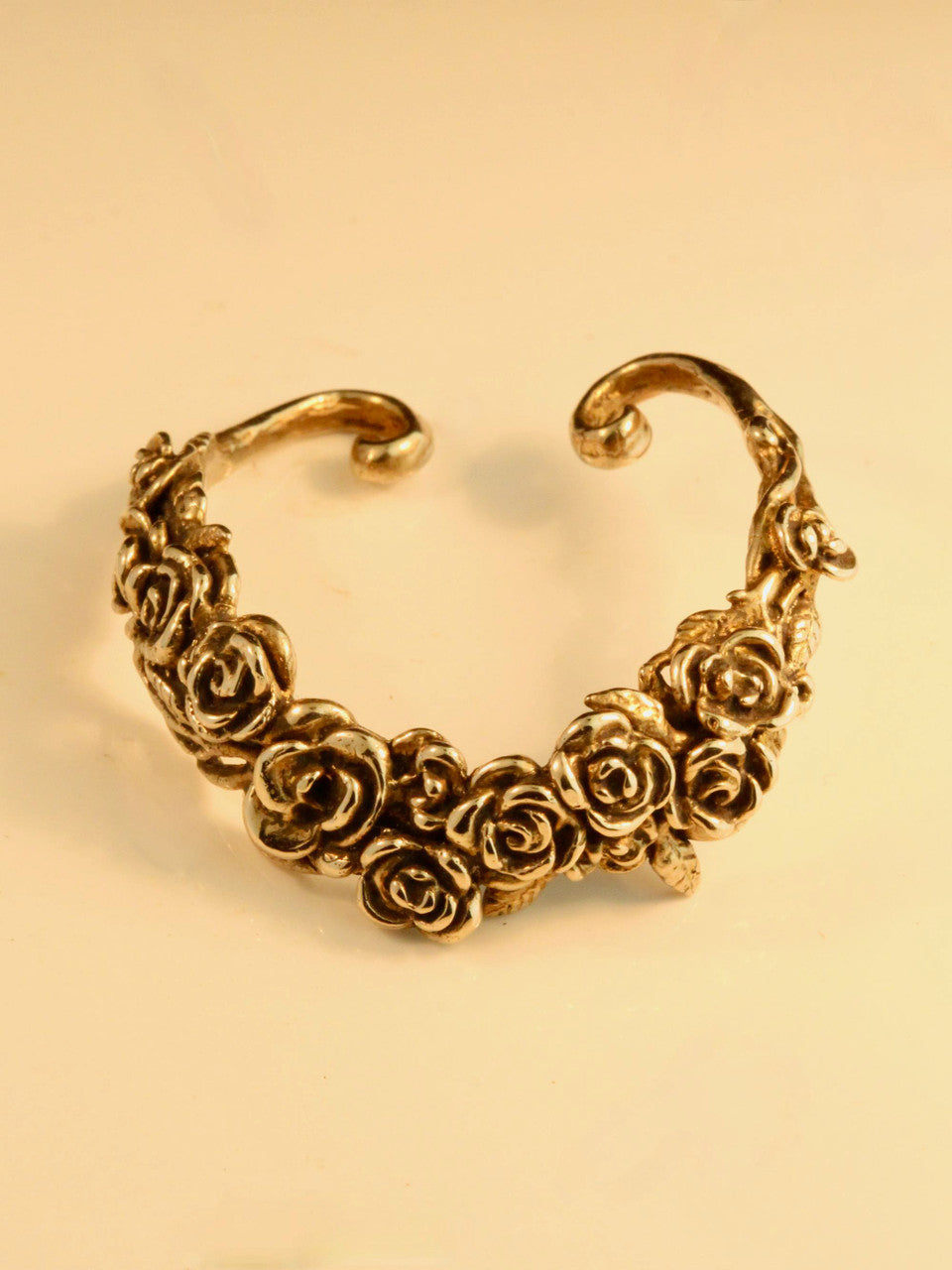 Rose Tendril Ear Hoop - Bronze