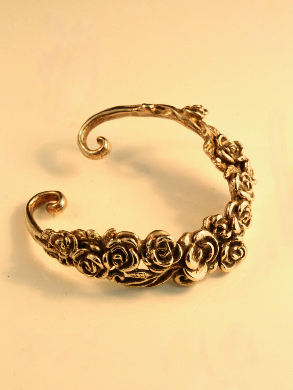 Rose Tendril Ear Hoop - Bronze