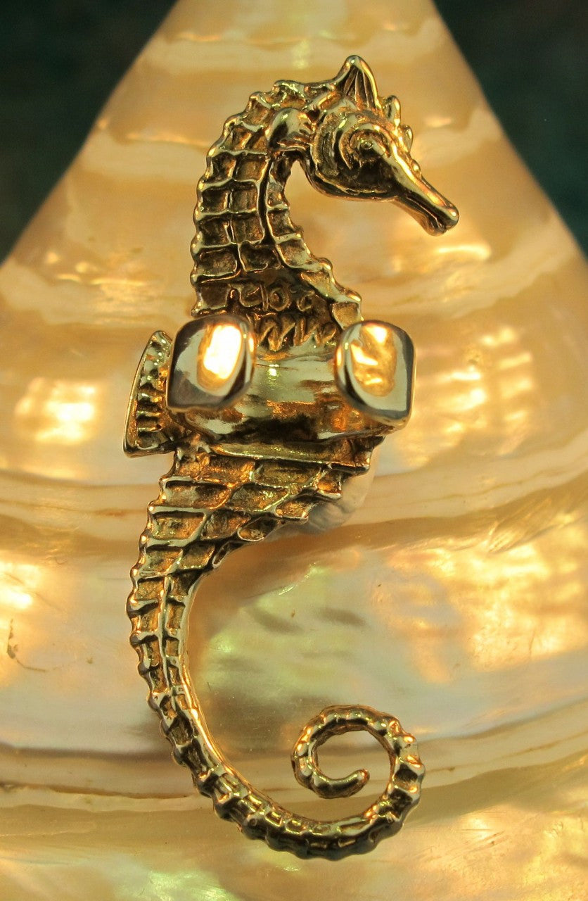 Seahorse Ear Cuff - Bronze