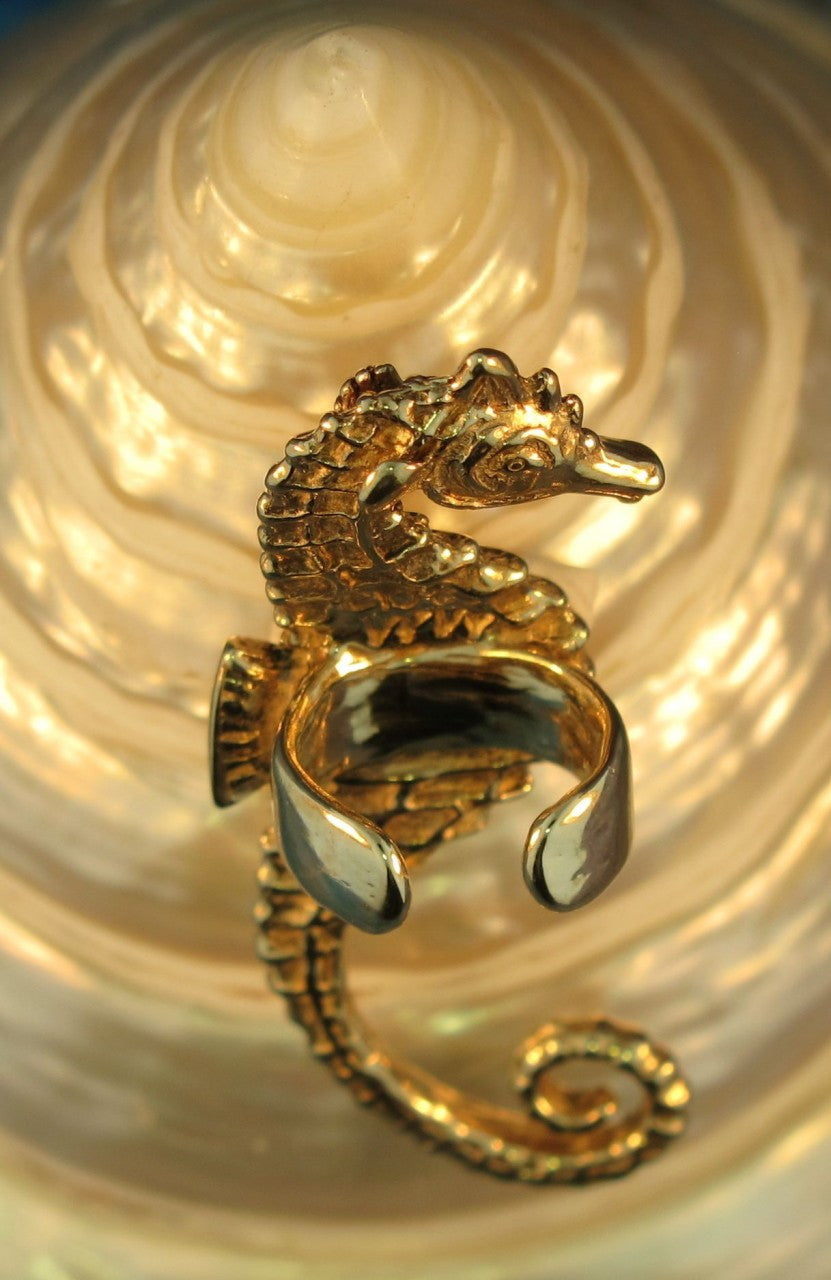 Seahorse Ear Cuff - Bronze