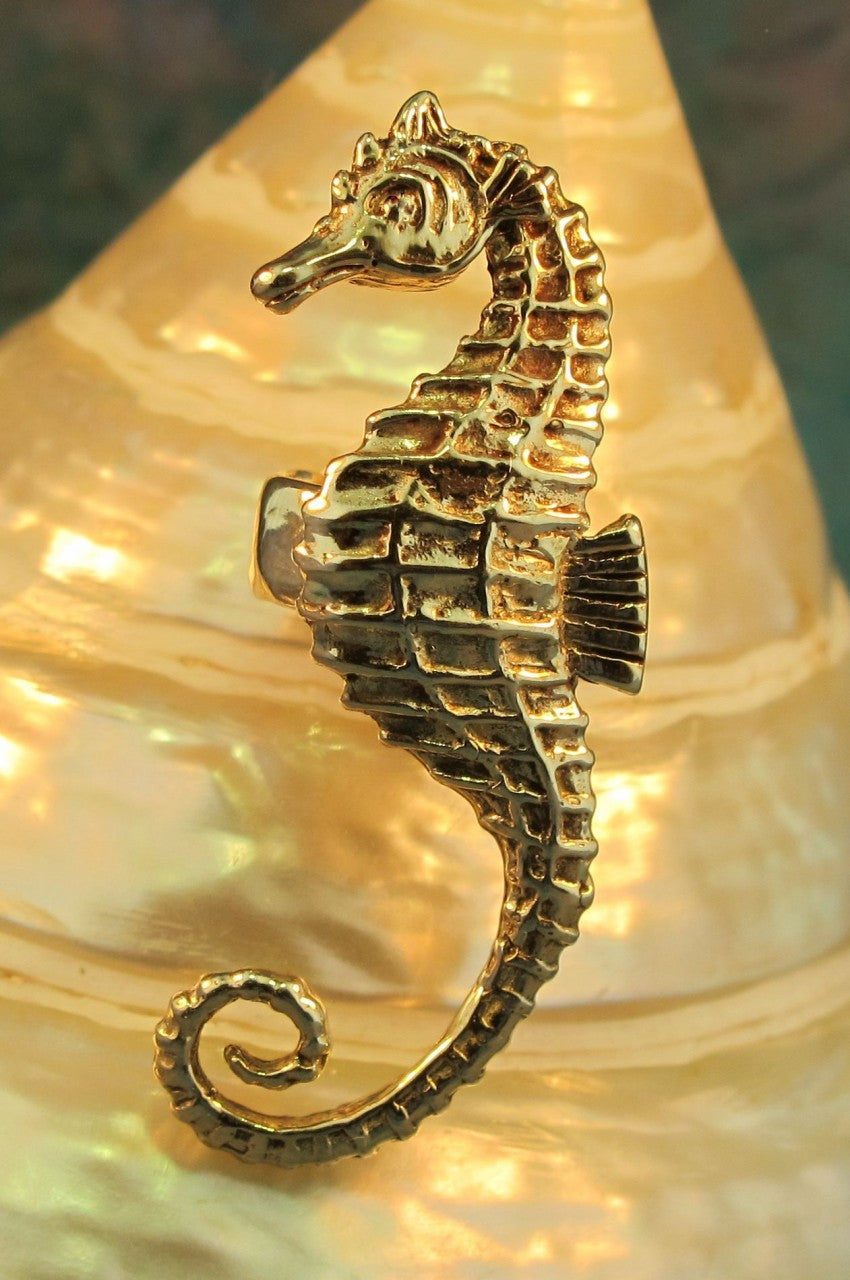 Seahorse Ear Cuff - Bronze
