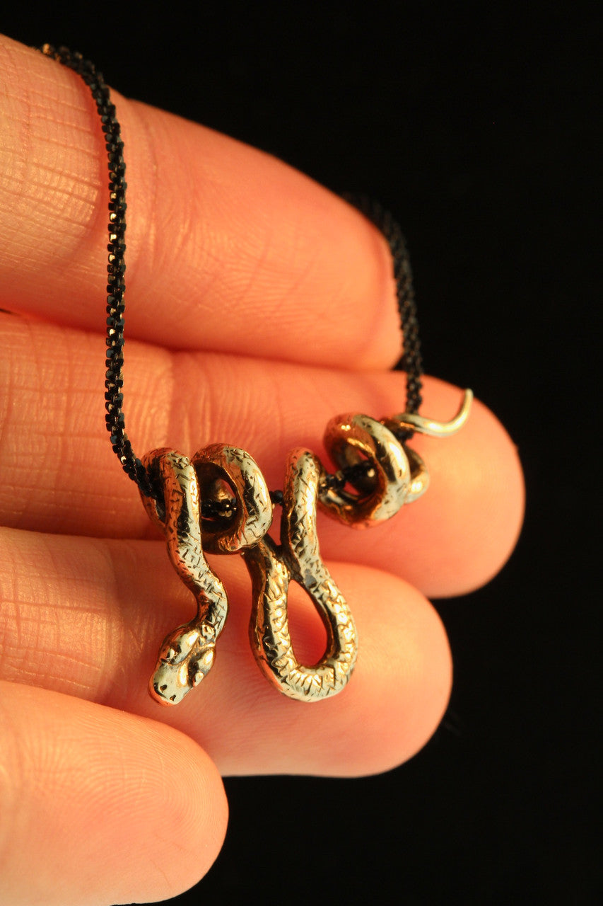 Vine Snake Pendant - Bronze