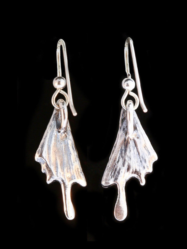 Butterfly Wing Earrings - Silver