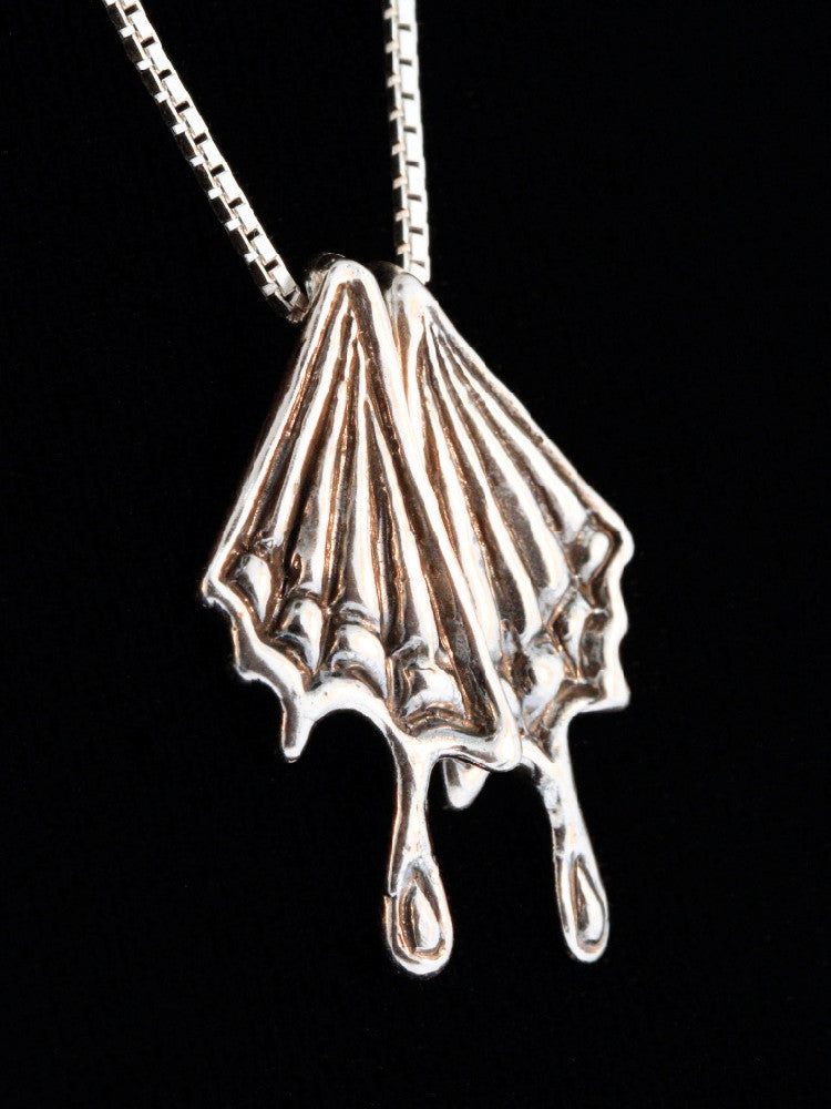 Butterfly Wing Charm Pendant in Silver