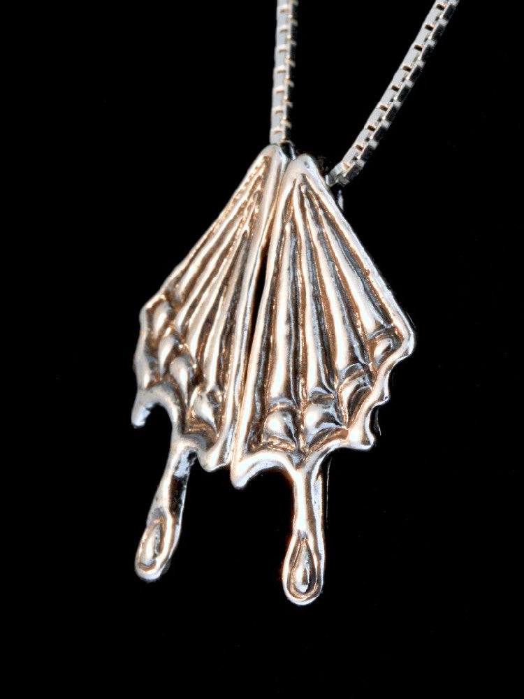 Butterfly Wing Charm Pendant in Silver