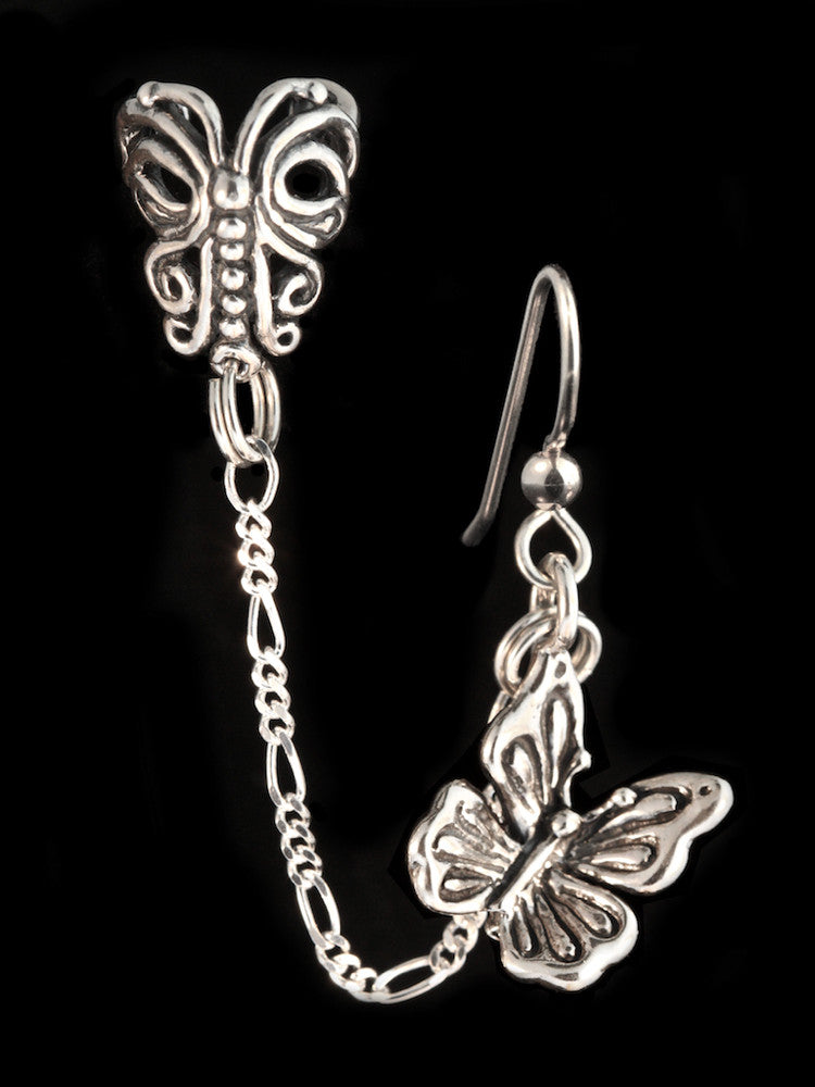 Butterfly Bajoran Ear Cuff - Silver