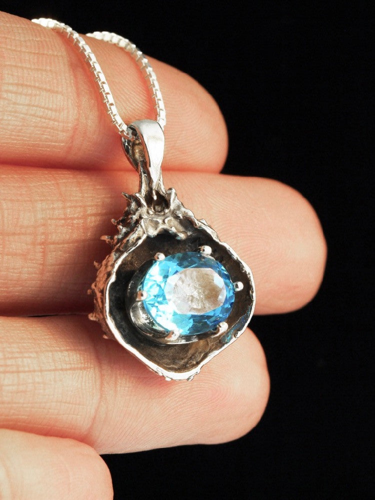 Life Casting Hidden Gemstone Crab Carapace in Silver