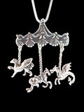 Carousel Charm Pendant - Sterling Silver