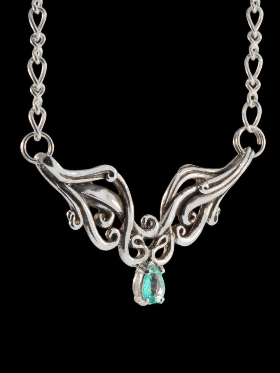 Cascade Waterfall Neckpiece - Sterling Silver with Apatite Gemstone