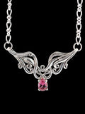 Cascade Waterfall Neckpiece - Sterling Silver with Rhodolite Garnet