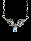 Cascade Waterfall Neckpiece with Gemstone - Sterling Silver