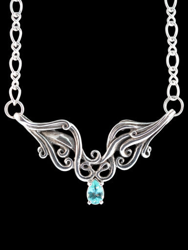Cascade Waterfall Neckpiece - Sterling Silver with Apatite Gemstone