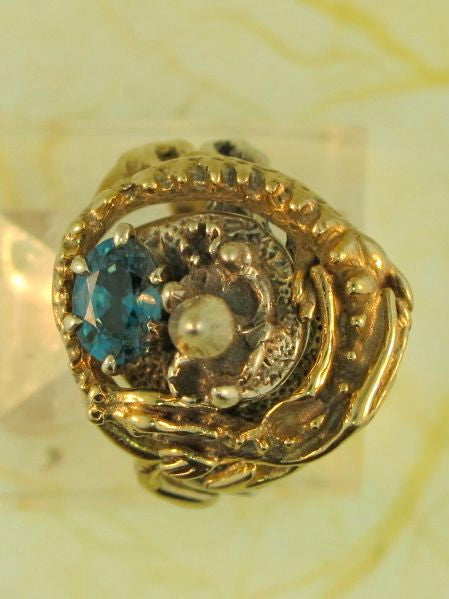 14k Gold Castle Dragon Ring